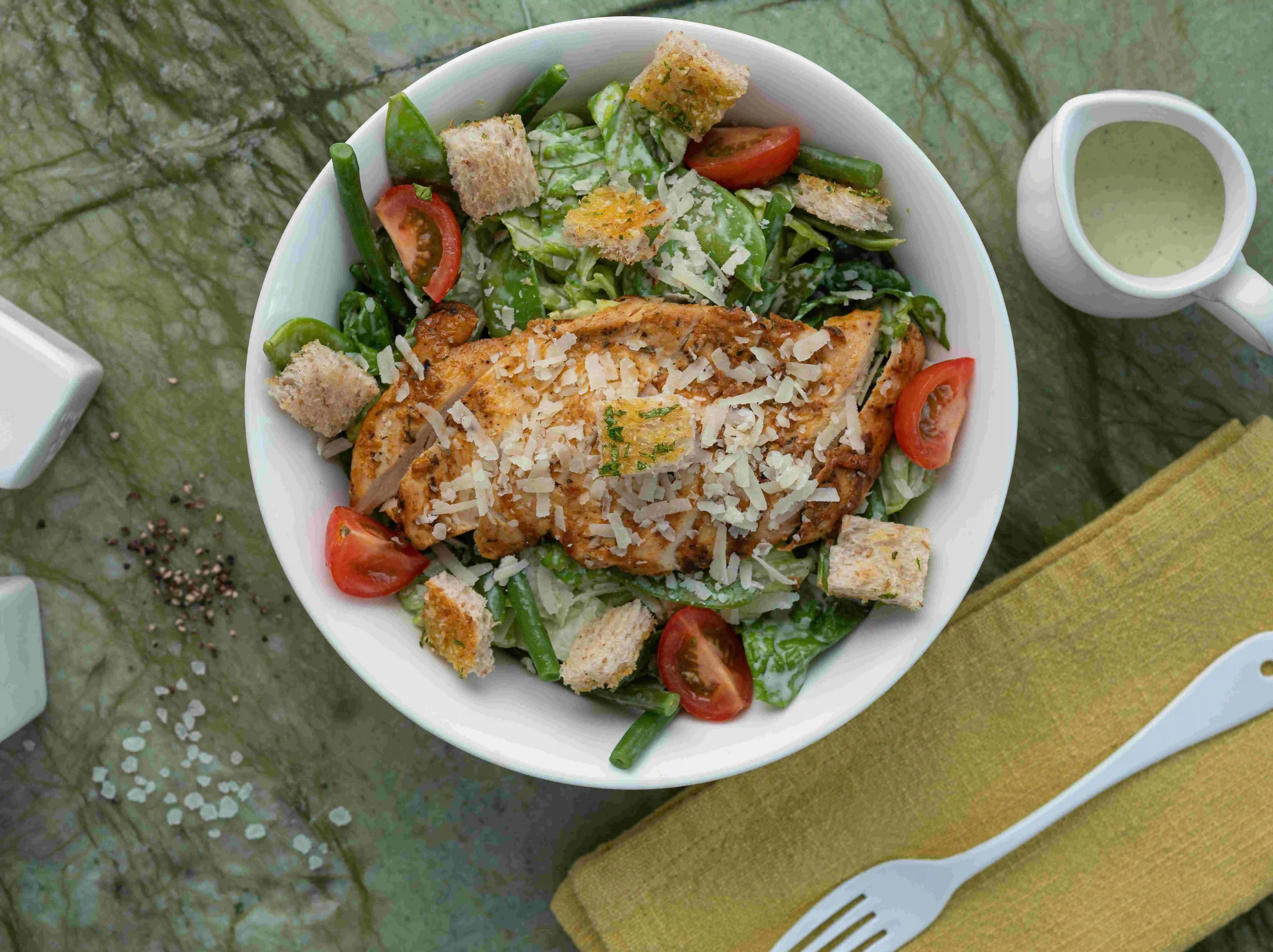 A FITKULT chicken caesar salad